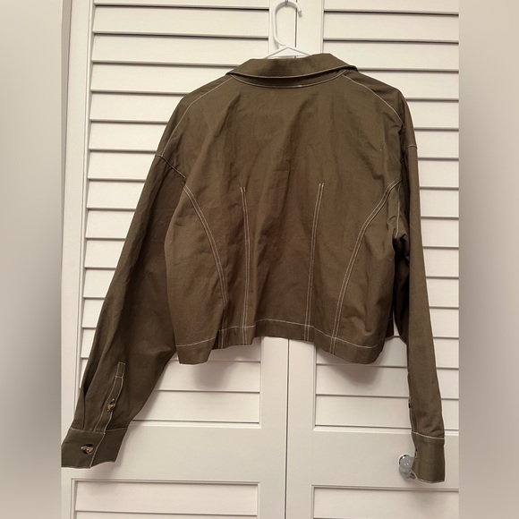 Army green cropped jacket - Picture 2 of 6